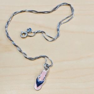 Sterling silver flip flop necklace